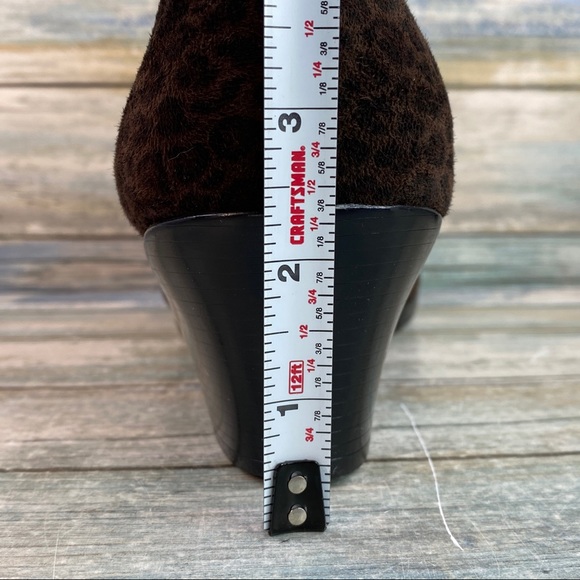 Munro Womens Brown Leopard Print Fabric Zip Up Booties - Picture 11 of 14